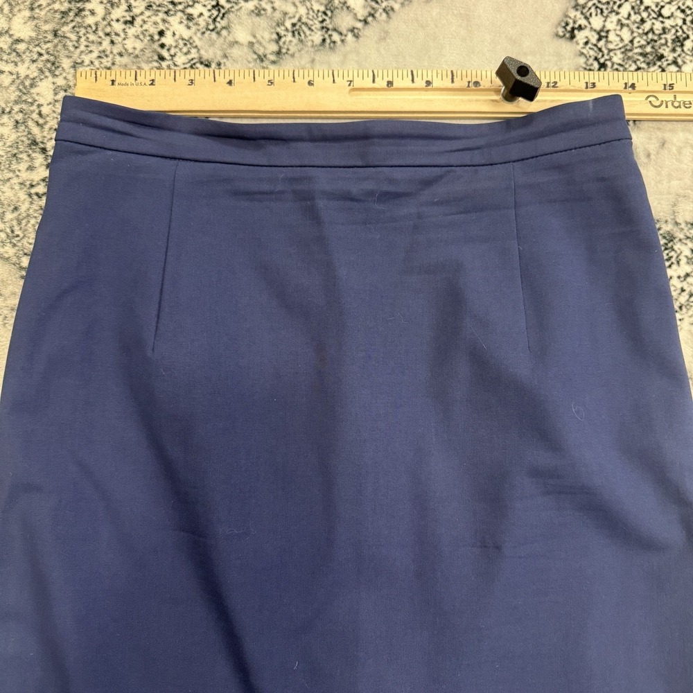 Theory‎ Pencil Skirt Womens 6 Navy Wool Stretch Career Office Classic Hemdall - Picture 3 of 12